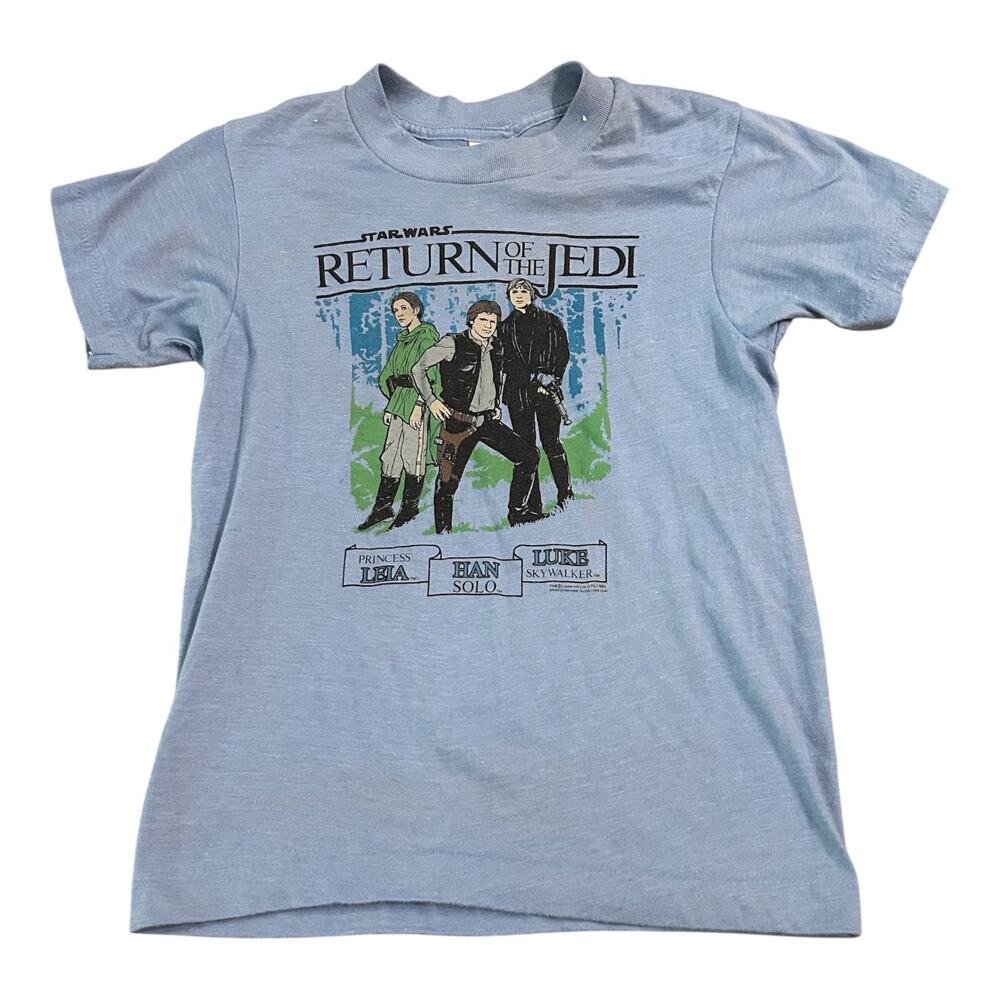 Vintage 1983 Star Wars Return of the Jedi Baby Tee Women’s XS USA Kids 14 Rare -